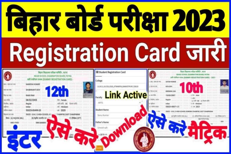 Bihar Board 10th 12th Dummy Registration Card Download 2023: डमी ...