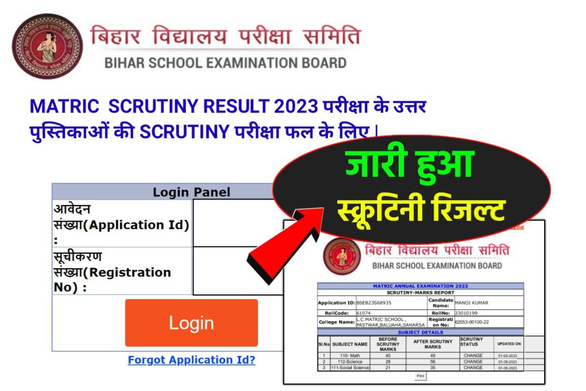 BSEB 10th(Matric) Scrutiny Result 2023 Out बिहार बोर्ड ने मैट्रिक