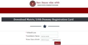 BSEB 10th 12th Dummy Registration Card 2024 Download