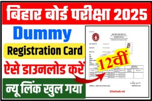 BSEB 12th Dummy Registration Card 2025 Link Active